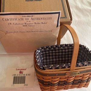 Longaberger - J.W. Collection Miniature Market Basket Combo 1996 Edition